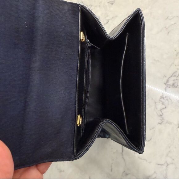 Classic Vintage Elegant Navy brass minibag Handbag - Picture 14 of 15